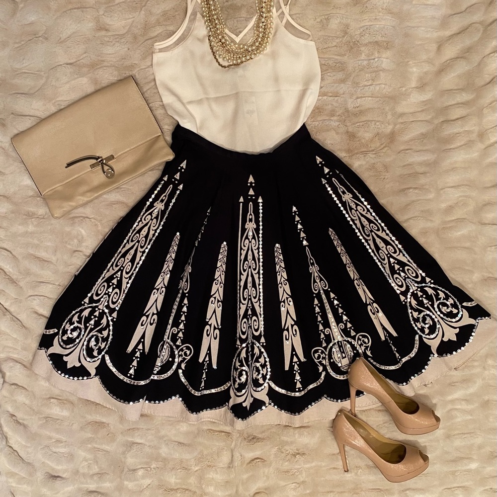 Willi Smith Sequined and Embroidered Skirt